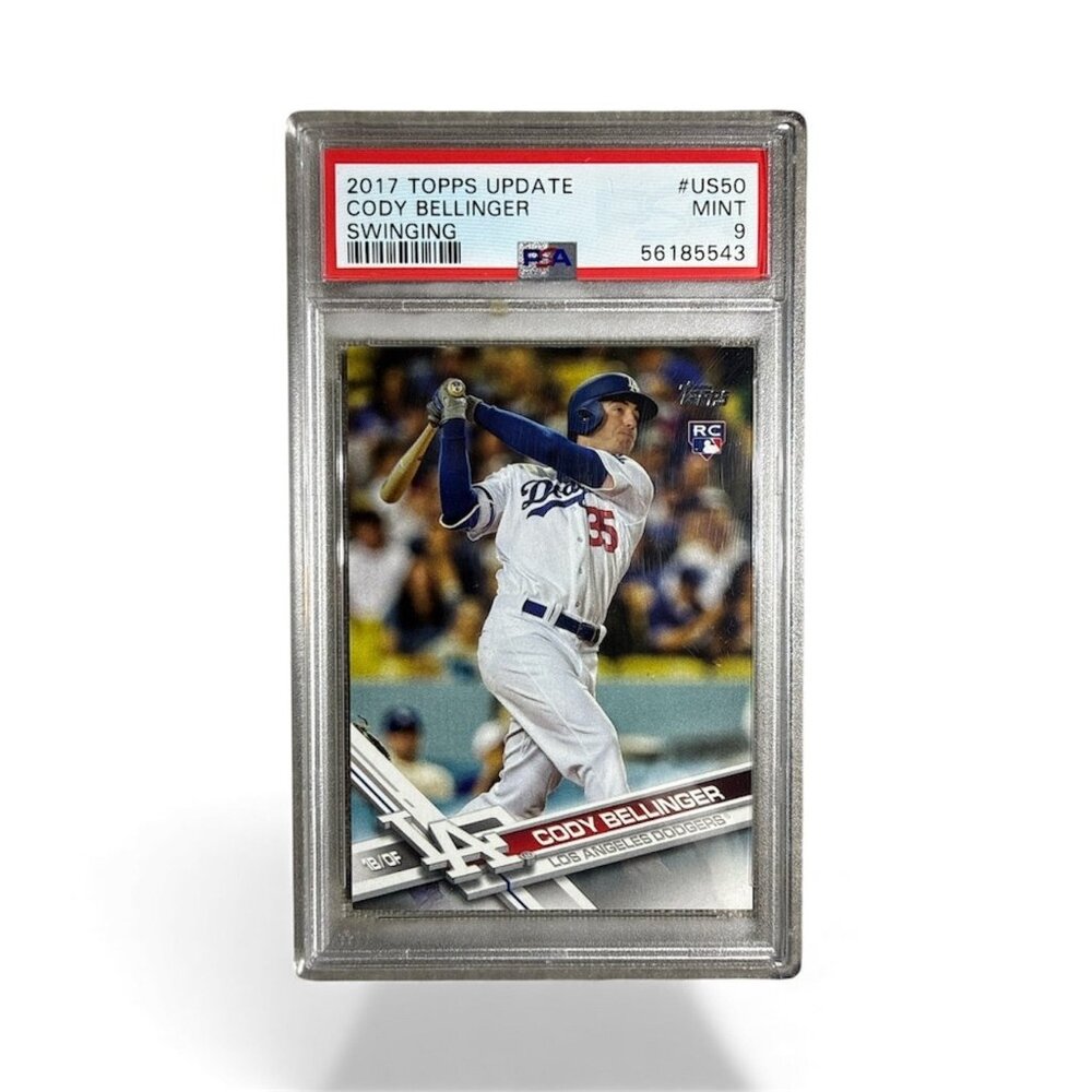 2017 TOPPS UPDATE #US50 CODY BELLINGER SWINGING PSA 9